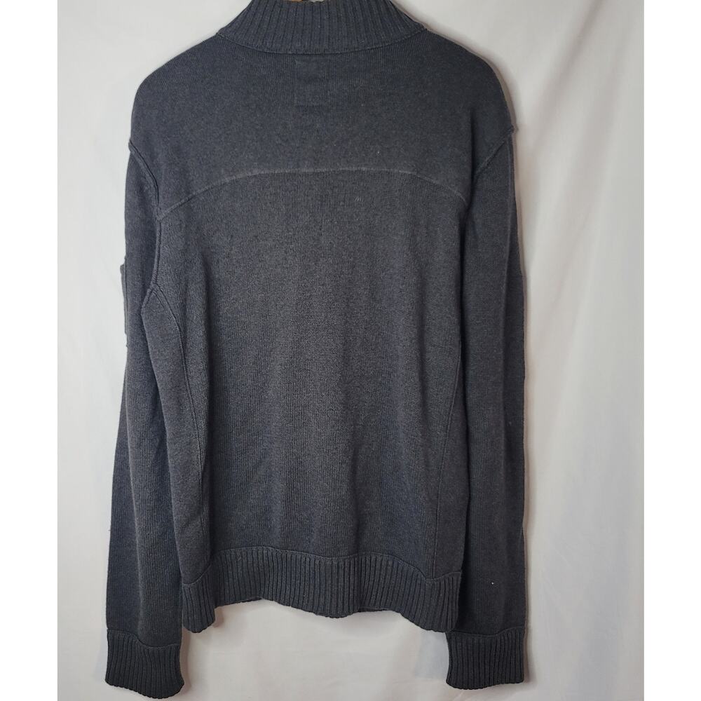 Fossil-Men's Sweater- long sleeve zip up jacket- Charcoal in color- size Large - Picture 3 of 7